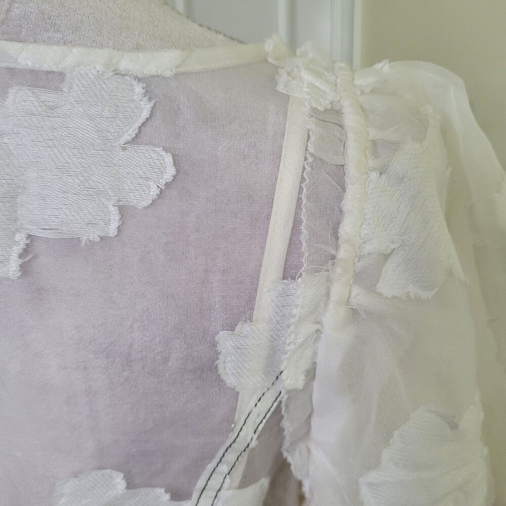 Anthropologie Let Me Be Midi Dress White Women S Puff Sleeve Bridal Graduation - Picture 15 of 17
